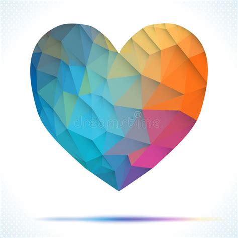 Vector Geometric Mosaic Heart Template For Stock Vector
