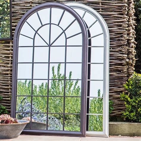 Gallery Orlando Outdoor Arched Mirror Pewter Wall Mirrors Meubles