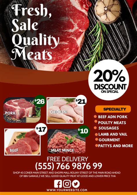 Fresh Meat Flyer Template Postermywall
