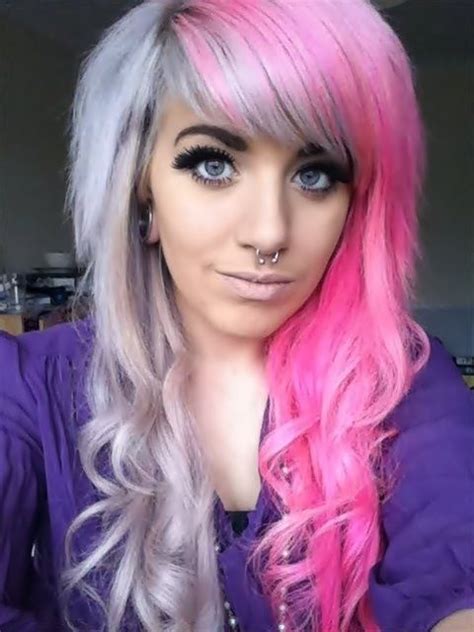 Hair Color Half N Half Pink Hair Half Colored Hair