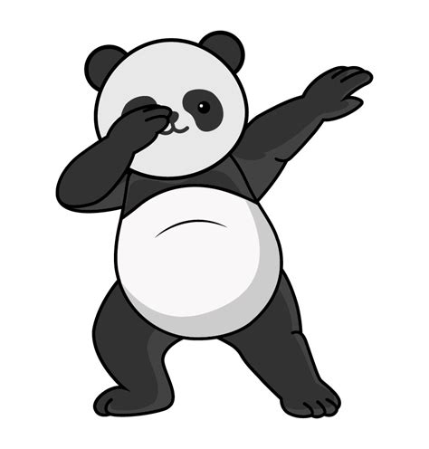 Illustration Of Cute Panda Cartoon In Dabbing Pose Design Shop By
