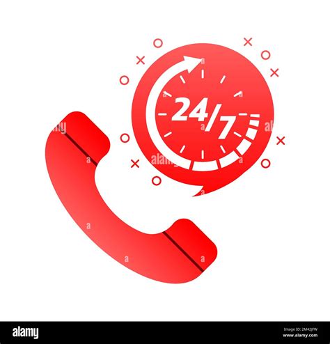 24 Hours Support Call Center Service 24 7 Customer Support Vector