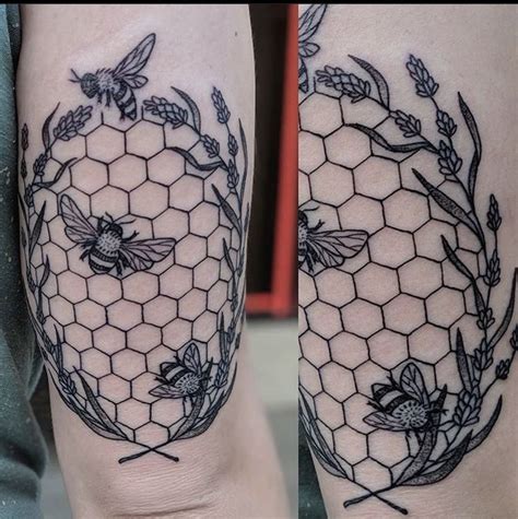 Pin By Cass On Tats Honeycomb Tattoo Bee Tattoo Tattoos