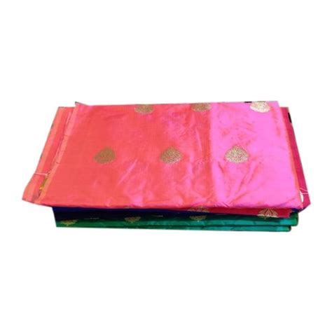 44 45 Inches Pink Latest Fabric Pure Silk Kadwa Boota Gsm 100 150