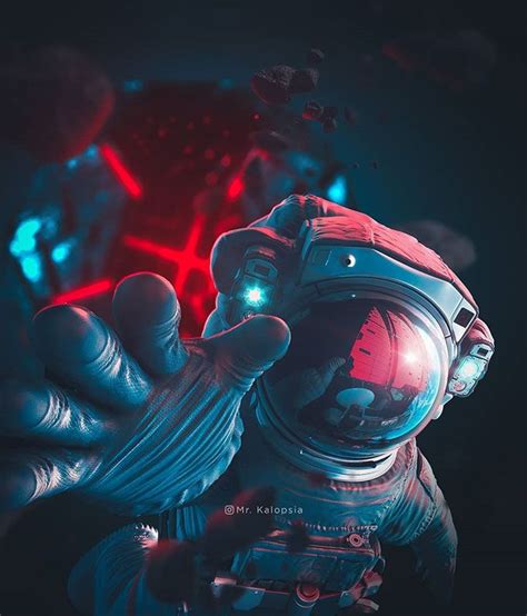 Dreamlike Astronaut Photoshop Manipulation Design With Red In 2020
