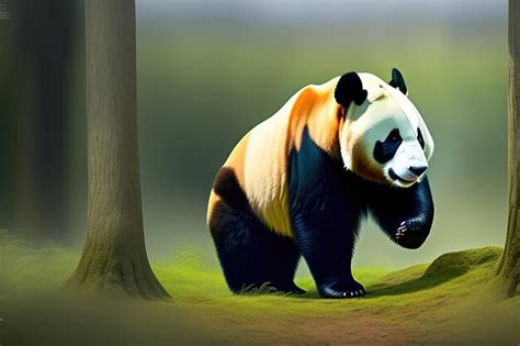 Premium Photo | Giant panda in natural habitat The giant panda is