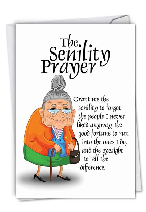 Senility Prayer Funny Birthday Card