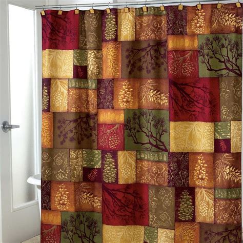 Avanti Christmas Adirondack Pine Fabric Shower Curtain Rustic Shower