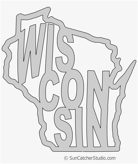 Download Wisconsin Map Outline Printable State Shape Stencil Scalable