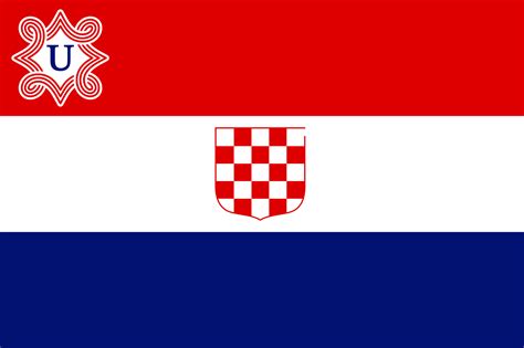 Rojo, blanco, azul (de arriba abajo), y del blasón nacional colocado en su centro. Imagen - Bandera Croacia Ind.png | Historia Alternativa ...