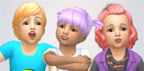Noodlescc “ Toddler Cc Hair Group 1 Pastel Hair Recolors Of Some