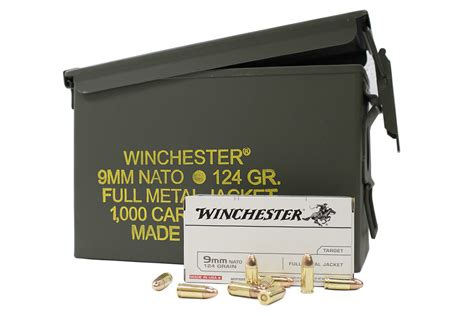 Winchester 9mm Nato 124 Gr Fmj 1000 Round Ammo Can Vance Outdoors