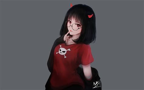 Cute Anime Girl Black Background