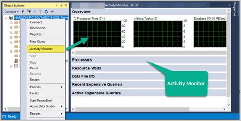 Using Activity Monitor In Sql Server Management Studio