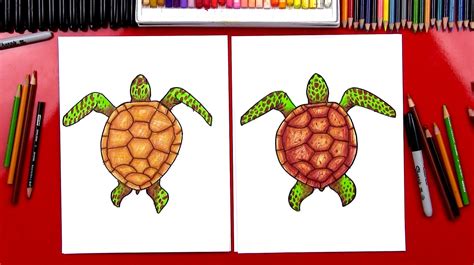 Art For Kids Hub — How To Draw A Realistic Sea Turtle
