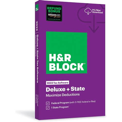 HR Block Tax Software Deluxe with State 2023 Deals
