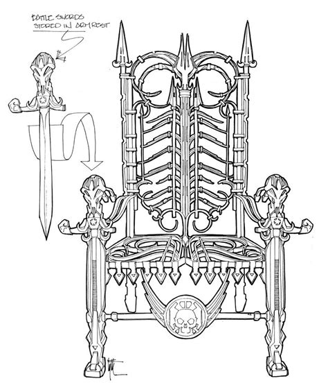 King Throne Chair Drawing Qchaird