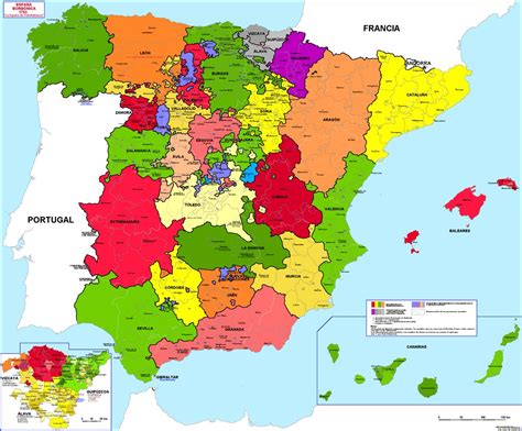 1785 Distribución Territorial De España Antes De La Reforma De Javier
