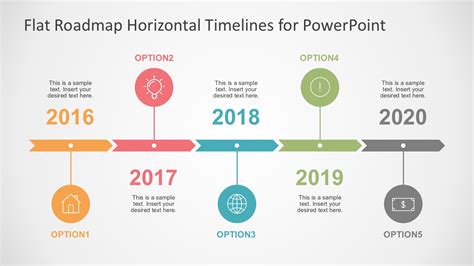 Flat Timelines Powerpoint Templates