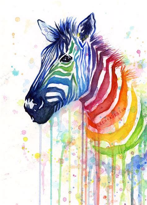 Zebra Art Rainbow Zebra Zebra Wall Art Zebra Print Art Etsy Zebra