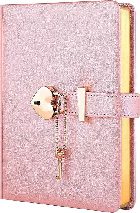 poshieca heart shaped lock diary with key pu leather cover journal personal organizers secret