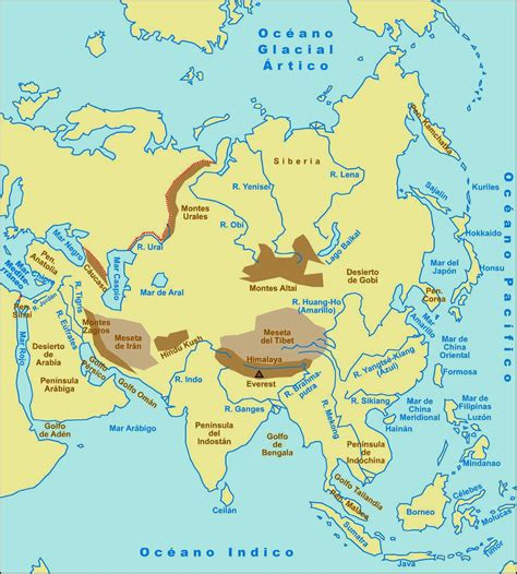 Arriba Foto Mapa Del Continente Asiatico Para Colorear Con Nombres Cena Hermosa