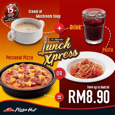 Delivery operating hours vary depending on store location. Pizza Hut : Lunch Express RM8.90 Only - Food & Beverages ...