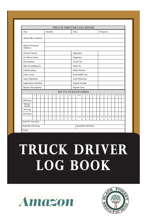 Truck Driver Log Book Log Book For Truckers Lorry Drivers And