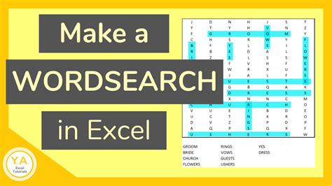 How To Make A Word Search Puzzle In Excel Video Tutorial