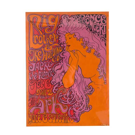 1967 Original Big Brother And The Holding Co Poster Janis Joplin