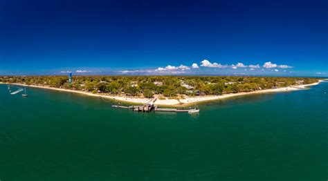 Aerial Drone View Of Bongaree Jetty On Bribie Island Sunshine Coast