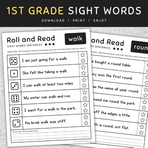 Sight Words Bundle Pre Primer To 3rd Grade Worksheets No Prep Set 1