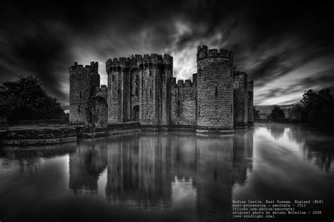 Bodiam Castle Bandw Dark Ages Version Flickr