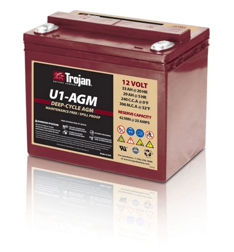 Trojan U1 Agm Deep Cycle Battery U1agm Trojan Batteries