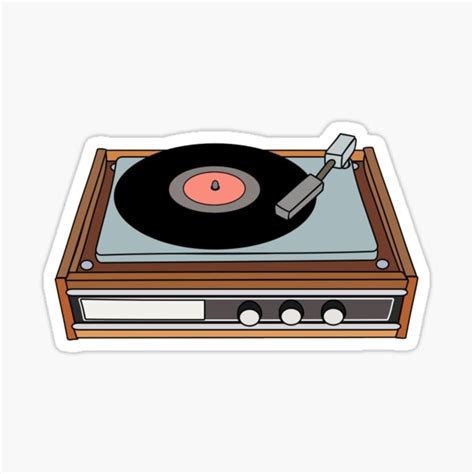 Classic Vinyl Record Player Sticker For Sale By Quencch Redbubble