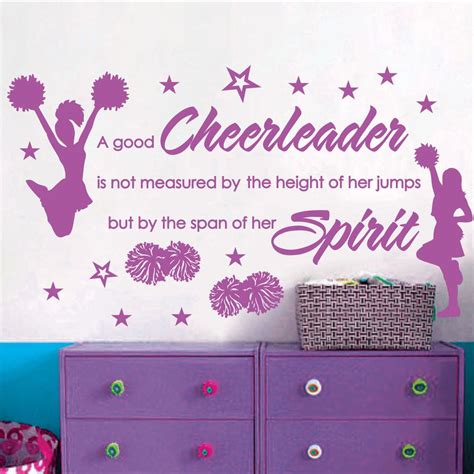 Cheer Cheerleaders Girls Stars Vinyl Wall Decor Mural Quote Decal