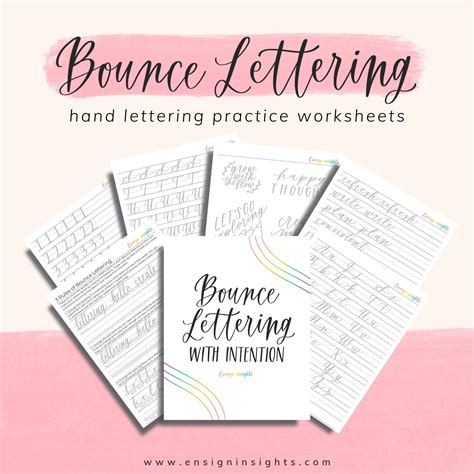 Bounce Lettering Worksheets Lettering Practice Worksheets Etsy