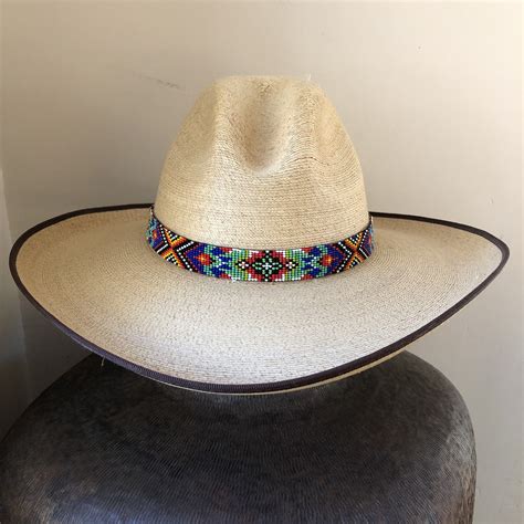 Beaded Hat Band Hatbands Cowboy Western Leather Red Etsy