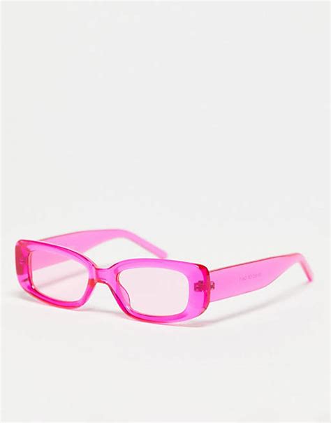 Madein Thick Frame Sunglasses In Hot Pink Asos