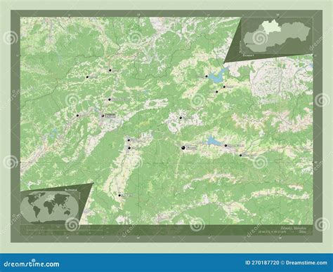 Zilinsky Slovakia Osm Labelled Points Of Cities Stock Illustration