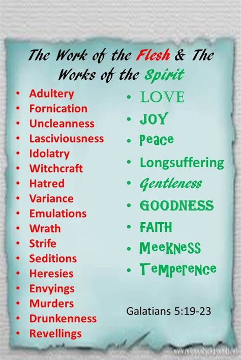 Flesh Versus Spirit Galatians 5 19 Encouraging Bible Verses