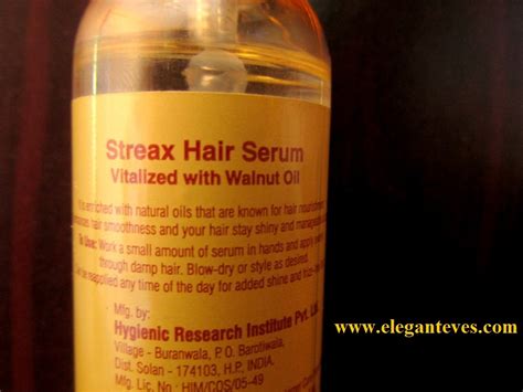 Review Of Streax Hair Serum Vitalized With Walnut Oil Elegant Eves