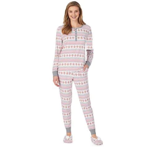 Womens Cuddl Duds 3 Piece Pajama Set Cuddl Duds Long Sleeve Pyjamas
