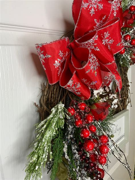 Christmas Wreath For Front Door Double Door Christmas Wreath Etsy