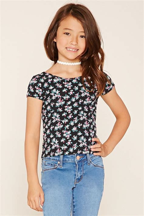 Forever 21 Girls A Knit Top With A Round Neckline A Scoop Back