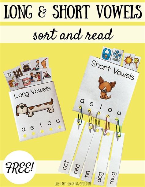 Long Vowels And Short Vowels To Sort And Read Lizs Early Learning