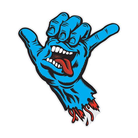 Santa Cruz Shaka Screaming Hand 6 X 675 Blue Jim Phillips Art