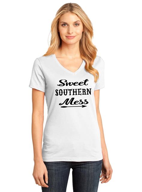 Ladies Sweet Southern Mess V Neck Tee Country Mom Wife Redneck Shirt Ebay