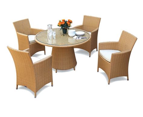 Well you're in luck, because here they come. Eclipse Rattan Glass Top Dining Table and 4 Chairs Set
