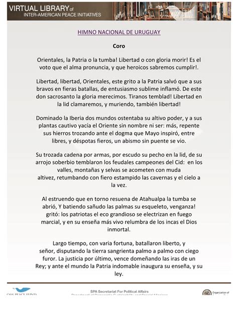 Himno Nacional De Uruguay Coro Orientales La Patria O La